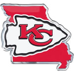 Kansas City Chiefs Acrylic-Metallic Auto Emblem W/Adhesive Tape Backing