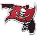 Tampa Bay Buccaneers Acrylic- Metallic Auto Emblem W/ Adhesive Tape Backing