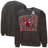 Chicago Bulls Official Downtown Collection Mitchell & Ness Pullover Fleece Sweatshirt - Black