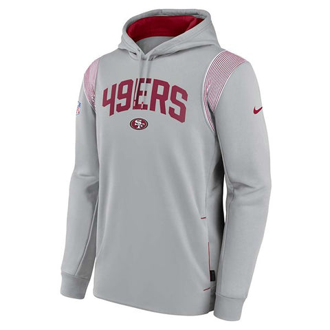 NFL 2022 Men’s Nike San Francisco 49ers Therma-fit Grey Heather Pullover Hoodie