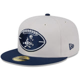 Dallas Cowboys Official Historic Sideline New Era 59FIFTY Fitted Hat - Stone/Navy