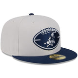 Dallas Cowboys Official Historic Sideline New Era 59FIFTY Fitted Hat - Stone/Navy