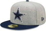 Dallas Cowboys Official New Era 59FIFTY Fitted Hat - Heather Gray/Navy