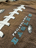 Official Licensed NFL EAGLES BIG FOOTBALL BROWN Majestic Vintage T-Shirt
