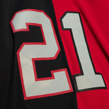 NFL Deion Sanders Atlanta Falcons Mitchell & Ness Big & Tall Split Legacy Retired Player Replica Throwback Jersey - Black/Red