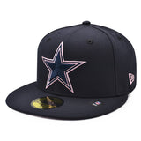 Dallas Cowboys Official 5-Time Super Bowl Champions Exclusive New Era 59FIFTY Fitted Hat - Navy/Pink