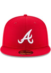 NEW ERA MLB ATLANTA BRAVES MENS RED BASIC 59FIFTY FITTED HAT