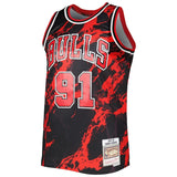 Dennis Rodman Chicago Bulls 1995-1996 Official Mitchell & Ness Jersey - Black/Red