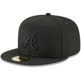 Atlanta Braves Official Black/Black New Era 59FIFTY Fitted Hat