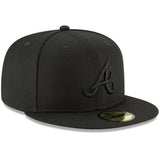 Atlanta Braves Official Black/Black New Era 59FIFTY Fitted Hat