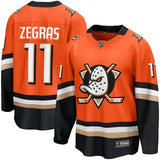 Trevor Zegras Anaheim Ducks Official Orange Fanatics Hockey Jersey