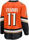 Trevor Zegras Anaheim Ducks Official Orange Fanatics Hockey Jersey
