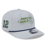 Seattle Seahawks Official Wolf Gray Rivalry Sideline New Era 9SEVENTY Rope SnapBack Hat