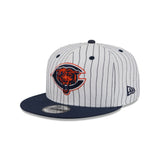 Chicago Bears Official Pinstripe New Era 9FIFTY SnapBack - White/Navy
