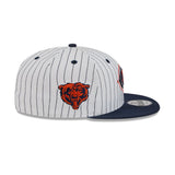 Chicago Bears Official Pinstripe New Era 9FIFTY SnapBack - White/Navy