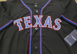 Officially Licensed MLB Texas Rangers Black / Red / Blue Fanatics Button Up Jersey