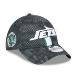 New York Jets Official Black Sideline New Era 39THIRTY Flex-Fit Hat