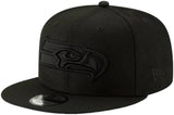 Seattle Seahawks Official Black Out New Era 9FIFTY Snapback Hat