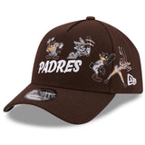 San Diego Padres Official Looney Tunes Brown New Era 9FORTY A-Frame SnapBack Hat