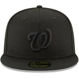 Washington Nationals Official Black/Black Primary Logo New Era 59FIFTY Fitted Hat