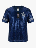 Dallas Cowboys Official Team Apparel Women’s Navy Sequin Fashion Jersey