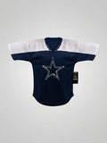 Dallas Cowboys Official GIII Rhinestone Key Plan Mesh Women’s Fashion Jersey - White/Navy