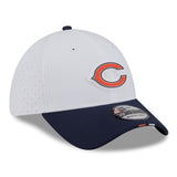 Chicago Bears Official White/Navy New Era 39THIRTY Flex-Fit Hat