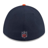 Chicago Bears Official Navy/Orange On-Stage Draft New Era 39THIRTY Mid Crown Flex-Fit Hat