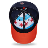 Chicago Bears Official Navy/Orange On-Stage Draft New Era 39THIRTY Mid Crown Flex-Fit Hat