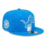 Detroit Lions Official Team On-Field Sideline Blue New Era 59FIFTY Fitted Hat