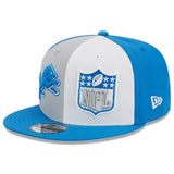 Detroit Lions Official On-Field Sideline New Era 9FIFTY Snapback Hat - Gray/Blue