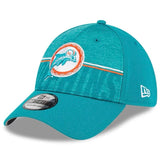 Miami Dolphins Official Teal Throwback Logo On-Field New Era 39THIRTY Flex-Fit Hat