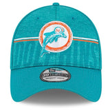 Miami Dolphins Official Teal Throwback Logo On-Field New Era 39THIRTY Flex-Fit Hat