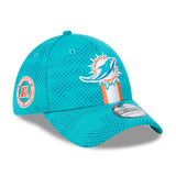 Miami Dolphins Official Teal On-Field Sideline New Era 39THIRTY Flex-Fit Hat
