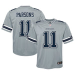 Micah Parsons Youth Nike Gray Dallas Cowboys Inverted Game Jersey