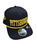 Pittsburgh Pirates Official Wordmark Rope New Era 9SEVENTY Stretch-Snap Hat Cap