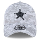 Dallas Cowboys Men’s 2024 Salute To Service New Era 39THIRTY Flex Fit Hat White/Graphite