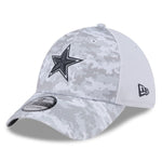 Dallas Cowboys Men’s 2024 Salute To Service New Era 39THIRTY Flex Fit Hat White/Graphite