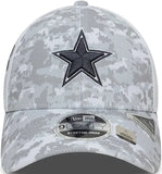 Dallas Cowboys Men’s 2024 Salute to Service New Era 9FORTY Stretch-Snap Hat White/Graphite