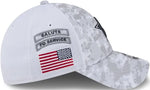 Dallas Cowboys Men’s 2024 Salute to Service New Era 9FORTY Stretch-Snap Hat White/Graphite