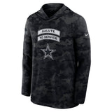 Dallas Cowboys Official 2026 On-Field Sideline Salute to Service Nike Club Dri-Fit Lightweight Long-Sleeve Hooded Top