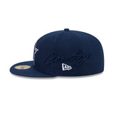 Dallas Cowboys Official Navy Side Script New Era 59FIFTY Fitted Hat