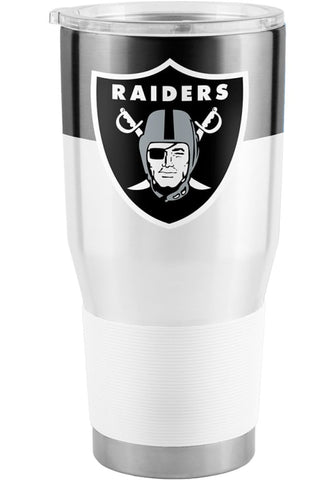 Las Vegas Raiders Colorblock Stainless Steel 30oz Ultra Tumbler - Black and White