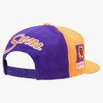 Phoenix Suns Hardwood Classics Rear Script Deadstock Mitchell & Ness Snapback Hat - Purple/Orange