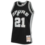 San Antonio Spurs Tim Duncan 1998/99 Hardwood Classics NBA 75th Anniversary Diamond Swingman Mitchell & Ness Tall Jersey - Black