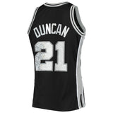 San Antonio Spurs Tim Duncan 1998/99 Hardwood Classics NBA 75th Anniversary Diamond Swingman Mitchell & Ness Tall Jersey - Black