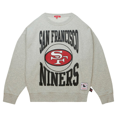 San Francisco 49ers Gridiron Classics Logo 3.0 Mitchell & Ness Pullover Sweatshirt - Heather Gray