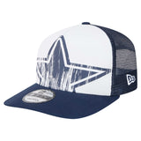 Dallas Cowboys Distressed 9FIFTY A-Frame Adjustable Snapback Hat - White/Navy