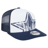 Dallas Cowboys Distressed 9FIFTY A-Frame Adjustable Snapback Hat - White/Navy