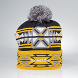 Indiana Pacers GeoTech Winter Beanie With Pom Mitchell & Ness - Navy/Yellow